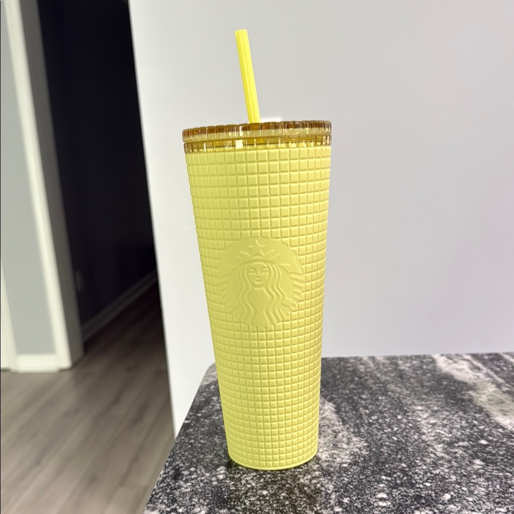 Starbucks Matte Yellow Tumbler with Straw